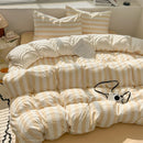 GobekUsa Striped Quilt Set with Pillowcases and Sheet