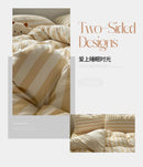GobekUsa Striped Quilt Set with Pillowcases and Sheet