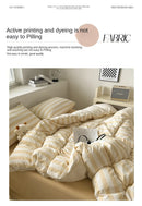 GobekUsa Striped Quilt Set with Pillowcases and Sheet
