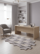 Stripes Pattern Gray Lilac Hand Tufted 4x6 Wool Area Rug