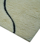 Cream And Black Hand Knotted Wool Area Rug Contemporary Minimalist Modern Design by The Rug Decor