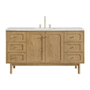 James Martin Laurent 60" Dual Mount Single Bathroom Vanity, Light Natural Oak