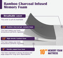 Nasturtium - 10" E.King Bamboo Charcoal Infused Memory Foam by Unique Piece Furniture