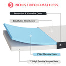 Hollyhock - 3" Queen Tri-Fold Memory Foam Topper by Unique Piece Furniture