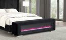 Elnath - Bench w/ Visual Crystal Fireplace by Unique Piece Furniture
