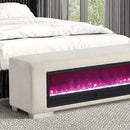 Elnath - Bench w/ Visual Crystal Fireplace by Unique Piece Furniture