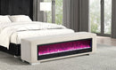 Elnath - Bench w/ Visual Crystal Fireplace by Unique Piece Furniture