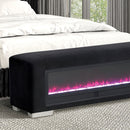 Elnath - Bench w/ Visual Crystal Fireplace by Unique Piece Furniture