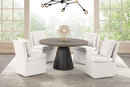 Broager - 5 Pc Dining Table Set (Light Gray Caster Chairs)