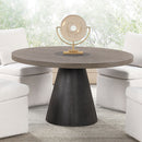 Broager - 5 Pc Dining Table Set (Light Gray Swivel Chairs)