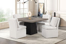 Broager - 5 Pc Dining Table Set (White Caster Chairs) by Unique Piece Furniture