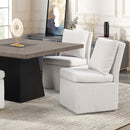 Broager - 5 Pc Dining Table Set (White Caster Chairs) by Unique Piece Furniture
