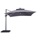 Aurora - 10 Ft Square Umbrella w/ Double Top w/ LED Light + 37" Large Base by Unique Piece Furniture