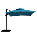 Aurora - 10 Ft Square Umbrella w/ Double Top w/ LED + 37" Large Base by Unique Piece Furniture