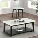 Thisted - Rectangle Marble Coffee Table w/ Casters by Unique Piece Furniture