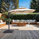 Xico - 8 Ft Square Umbrella w/ Double Top w/ LED Light + 37" Large Base by Unique Piece Furniture