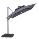 Xico - 8 Ft Square Umbrella w/ Double Top w/ LED Light + 37" Large Base by Unique Piece Furniture