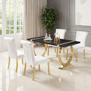 Horley - 60" Dining Table, Gold Frame by Unique Piece Furniture