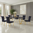 Horley - 80" Dining Table, Gold Frame by Unique Piece Furniture