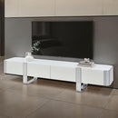 Larvik - TV Stand White w/ Silver Frame