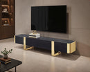 Leknes - TV Stand Black w/ Gold Frame