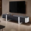 Leknes - TV Stand Black w/ Silver Frame by Unique Piece Furniture