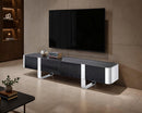 Leknes - TV Stand Black w/ Silver Frame by Unique Piece Furniture