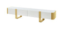 Larvik - TV Stand White w/ Gold Frame