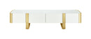 Larvik - TV Stand White w/ Gold Frame
