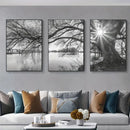 GobekUsa "Stunning Big Tree Lake Sunset Canvas Posters"