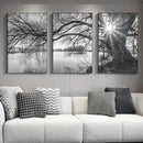 GobekUsa "Stunning Big Tree Lake Sunset Canvas Posters"