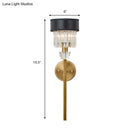 GobekUsa Stylish 1-Light Crystal Wall Sconce with Fabric Shade and Brass Cylinder - Modern Wall Mount Light