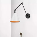GobekUsa Stylish Antique Wrought Iron Wall Sconce with Cone Table Design and 1 Head in Black or White