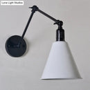 GobekUsa Stylish Antique Wrought Iron Wall Sconce with Cone Table Design and 1 Head in Black or White