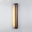 GobekUsa Stylish Asian Wooden LED Wall Sconce in Dark Brown - Ideal for Study Room & Bathroom Lighting