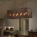 GobekUsa Stylish Black Pendant Lamp with Rectangle Wire Net Metal Shade for Farmhouse Dining Room and Island Lighting