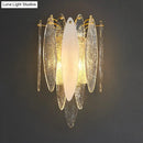 GobekUsa Stylish Blue/Clear Seedy Glass 2-Light Oval Flake Wall Sconce Lamp