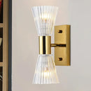 GobekUsa Stylish Crystal Hourglass Wall Light Fixture - 2-Light Gold Up and Down Wall Sconce