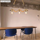 GobekUsa Stylish Loft Hanging Island Light with Exposed Bulbs, Rope Design & 3 Lights in Beige for Dining Room