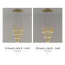 Stylish & Long Chandelier for Staircase with Compound Ring Design