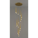 Stylish & Long Chandelier for Staircase with Compound Ring Design