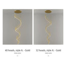Stylish & Long Chandelier for Staircase with Compound Ring Design
