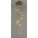 Stylish & Long Chandelier for Staircase with Compound Ring Design