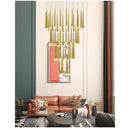 Stylish & Long Chandelier for Staircase with Compound Ring Design