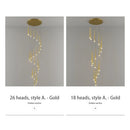 Stylish & Long Chandelier for Staircase with Compound Ring Design