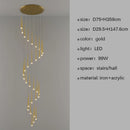 Stylish & Long Chandelier for Staircase with Compound Ring Design