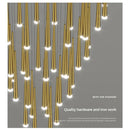 Stylish & Long Chandelier for Staircase with Compound Ring Design