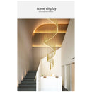 Stylish & Long Chandelier for Staircase with Compound Ring Design