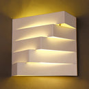 GobekUsa Stylish White Wall Mounted Lamp for Living Room - 1 Stair Shaped Plaster Shade Light Fixture