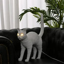 GobekUsa Black Cat Resin Table Lamp for Bedroom Office Dining Room